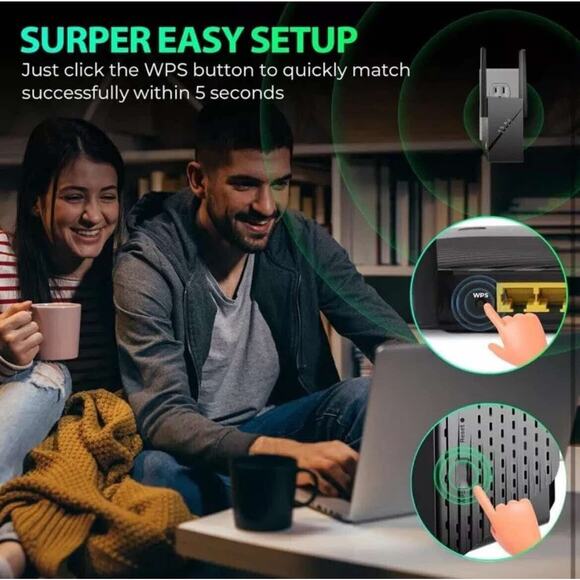 WiFi6 Extender Signal Booster up to 12k+sq.ft and 2400Mbps High-Speed Internet - Picture 9 of 11